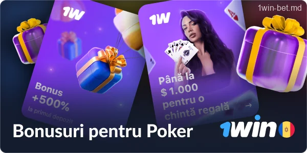Bonusuri pentru jocuri de poker la 1win Moldova