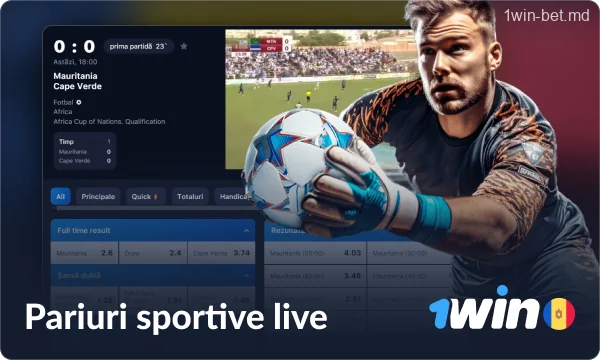 Pariuri sportive live la 1win Moldova